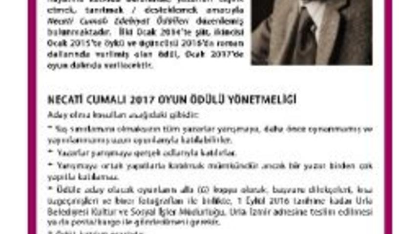 Necati Cumali Edebiyat &Ouml;d&uuml;l&uuml;, Bu Yıl &rsquo;oyun&rsquo; Dalında Verilecek