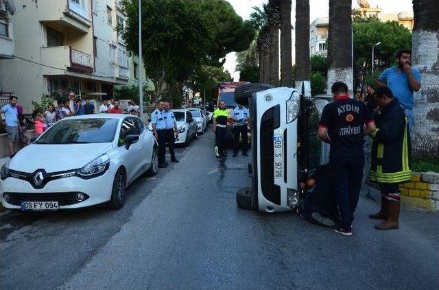 Kazada Yan Yatan Araci Görenler Şaşkına Döndü