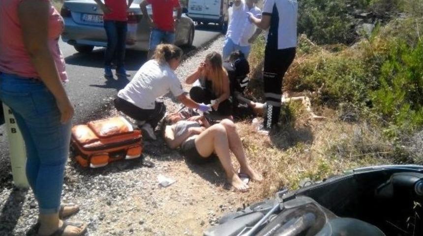 Dat&ccedil;a&rsquo;da İki Kız Kardeş Motosiklet Kazasında Yaralandı