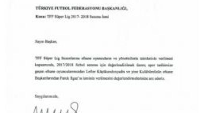 Fenerbah&ccedil;e&rsquo;den Tff&rsquo;ye İsim Başvurusu