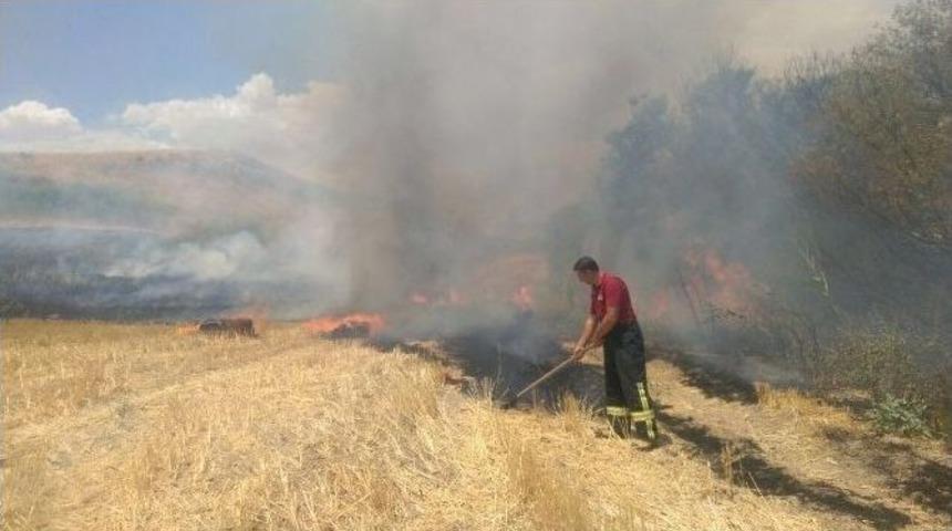 Anız Yangını Meyve Bah&ccedil;esine Sı&ccedil;radı