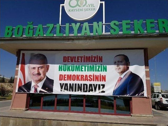 Kayseri Şeker Darbe Girişimine Pankartlarla Karşı Çıktı