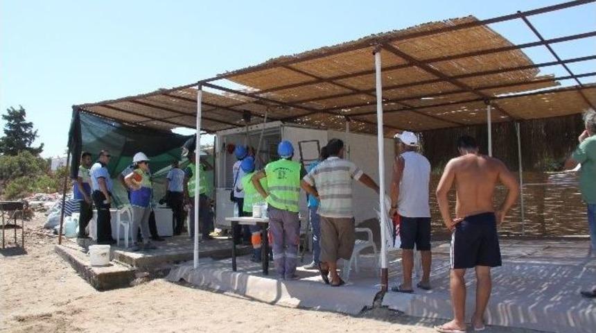 Didim&rsquo;de Sahildeki Ka&ccedil;ak Yapılar Kaldırılıyor