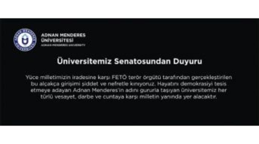 Ad&uuml; Senatosu Duyuru Yayınladı