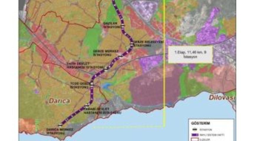 Gebze-darıca Metro Projesi 12 Kilometre Uzunluğunda Olacak