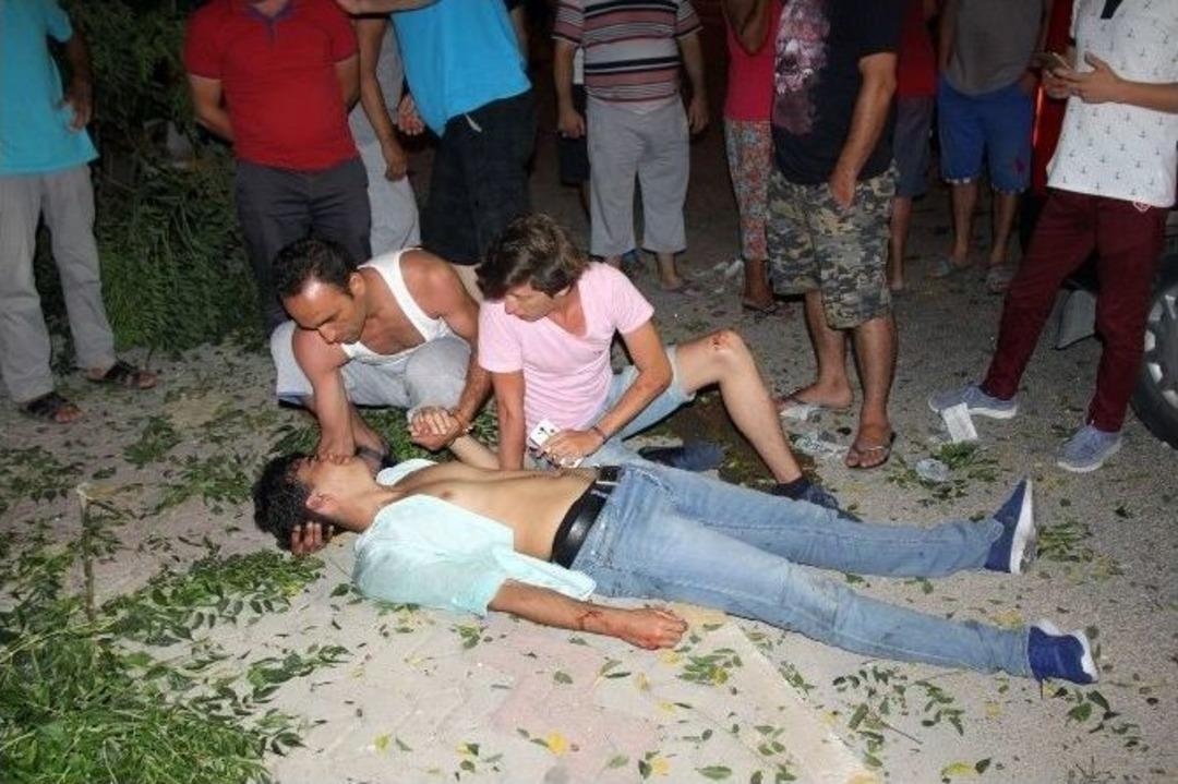 Didim&rsquo;de Korkutan Kaza; &Ouml;nce Ağaca, Sonra Kaldırıma &Ccedil;ıktı