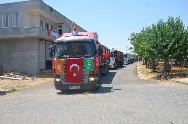 Kahtalı Kamyoncular Darbeyi Protesto Etti