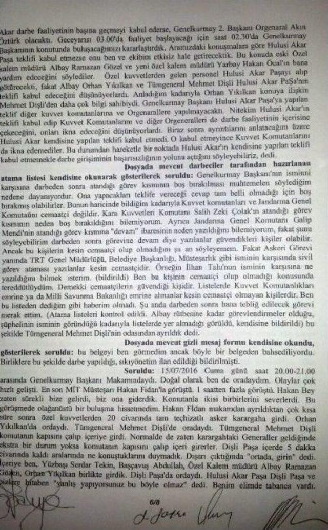 Genelkurmay Başkanının Yaveri İtiraf Etti: “fetö Mensubuyum”