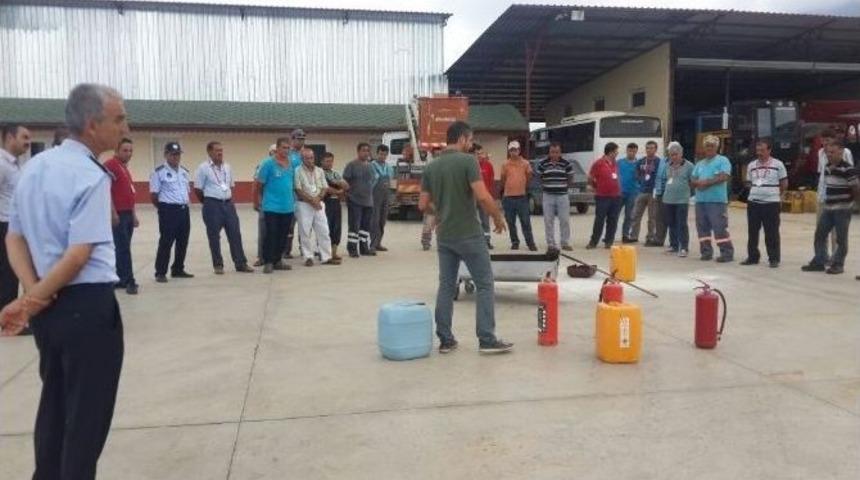 Alanya Belediyesi Personeli Yangına Karşı Bilin&ccedil;lendiriliyor