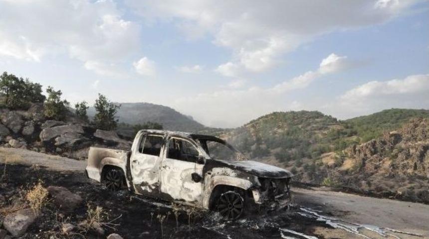 Tunceli’de Araç Yakıldı