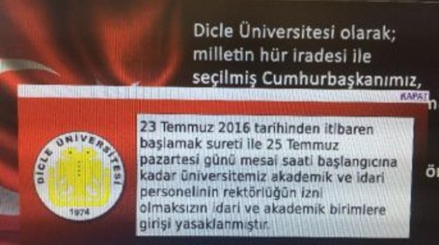 D&uuml;&rsquo;ye İdari Ve Akademik Personelinin Girişi Yasaklandı