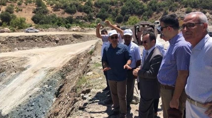 Başkan Kara, Vali &Ccedil;ataklı İle Yukarı Afrin Barajında İncelemelerde Bulundu