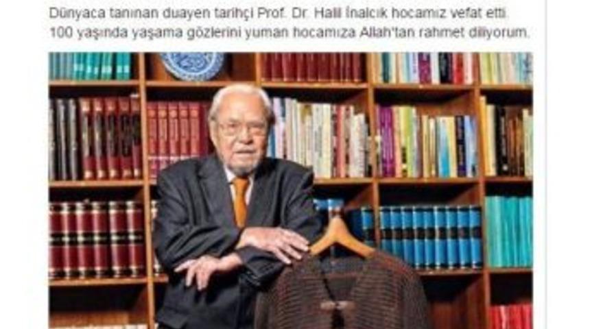 Başkan Eşkinat, Prof. Dr. İnalcık İ&ccedil;in Taziye Mesajı Yayımladı