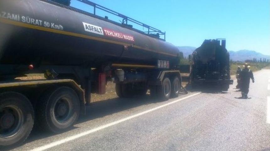 Malatya-g&ouml;lbaşı Karayolu Asfaltı Yenileniyor