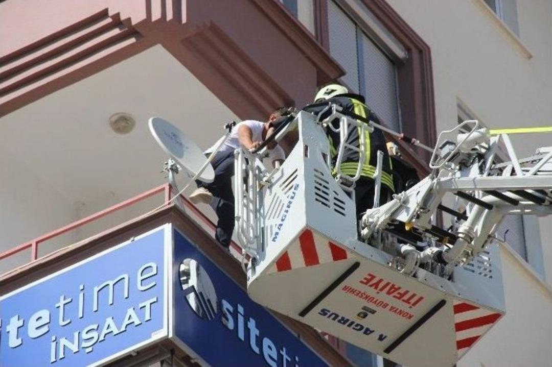 Konya&rsquo;da İş Yerinde Yangın Paniği
