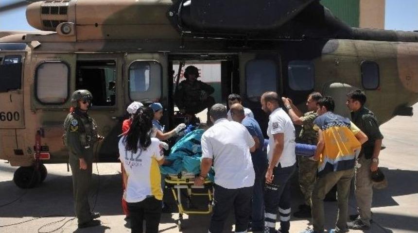 Yaralanan Vatandaş Askeri Helikopterle Hastaneye Ulaştırıldı