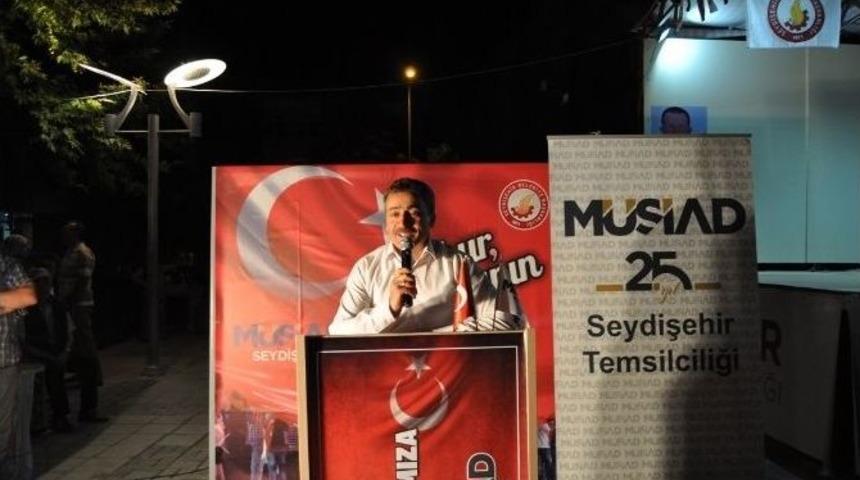 Seydişehir&rsquo;de Şehit Babasından Milli İrade N&ouml;betine Destek