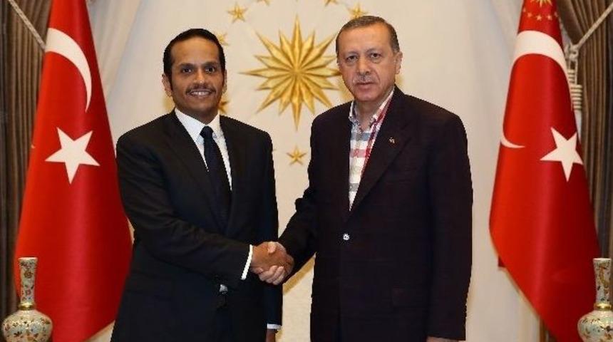 Cumhurbaşkanı Erdoğan, Katar Dışişleri Bakanı Abdurrahman Al-thani&rsquo;yi Kabul Etti