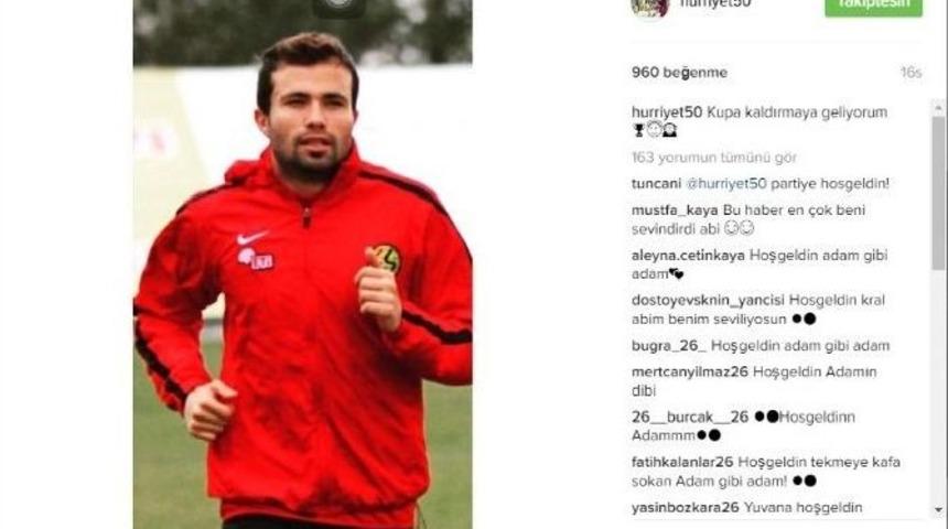 H&uuml;rriyet G&uuml;cer&rsquo;in Mesajı Eskişehirspor Taraftarını Sevindirdi
