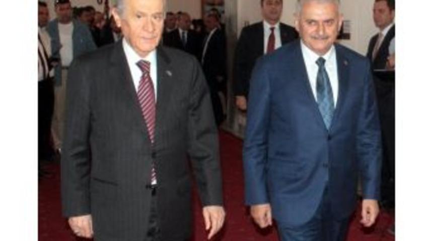 Başbakan Yıldırım Ve Mhp Lideri Bah&ccedil;eli Bir Araya Geldi