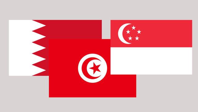 tunus-bahreyn-singapur-bayraklari