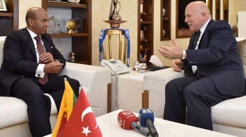 Srı Lanka Ankara B&uuml;y&uuml;kel&ccedil;isi Mohıdeen Başkan Sekmen&rsquo;i Ziyaret Etti