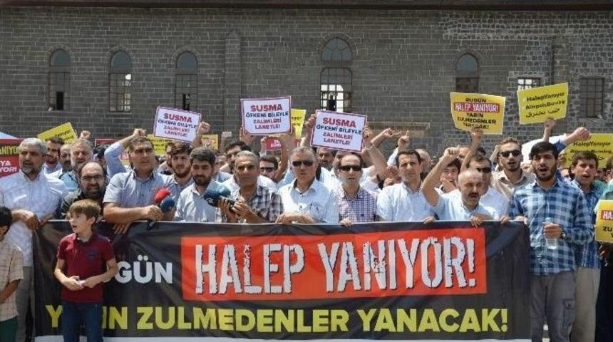 Diyarbakır&rsquo;da Stk&rsquo;lar Halep Katliamını Kınadı