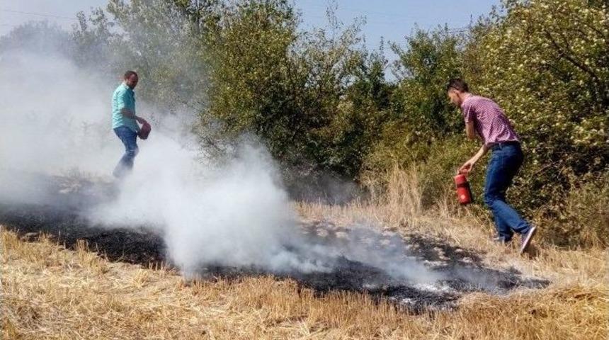 Hayrabolu&rsquo;da Anız Yangını Korkuttu