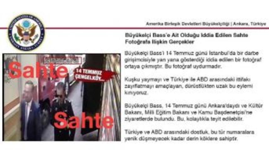 Abd Ankara B&uuml;y&uuml;kel&ccedil;iliği&rsquo;nden Bass&rsquo;i Darbeciyle Yan Yana G&ouml;steren Fotoğrafa Yalanlama