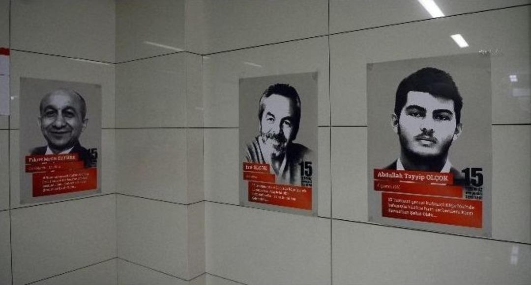 Yenikapı Metro İstasyonu Şehitlerin Fotoğraflarıyla Donatıldı