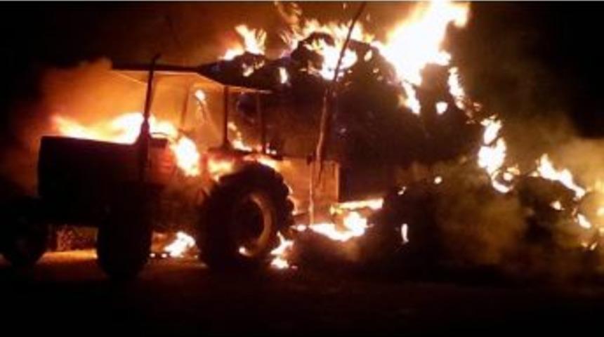 Saman Y&uuml;kl&uuml; Trakt&ouml;r Yandı