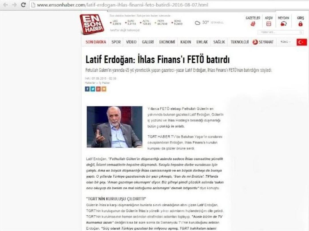 İhlas Finans&rsquo;ın Fet&ouml; Tarafından Batırıldığının Ortaya &Ccedil;ıkması Geniş Yankı Uyandırdı