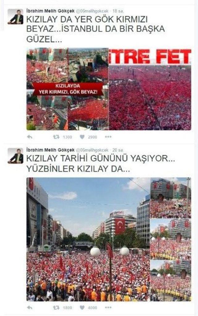 Başkan Gökçek’ten Yenikapı Mitingi Tweeti