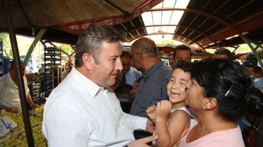 Başkan Palancıoğlu&rsquo;dan Pazar Esnafına Ziyaret