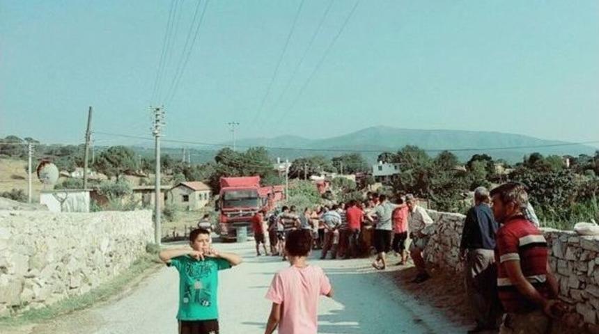 Milas&rsquo;ta Maden Kamyonlarına Protesto