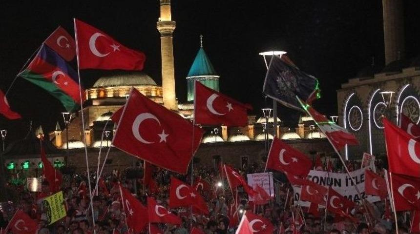 Konya&rsquo;daki Demokrasi N&ouml;beti Coşkuyla Bitti