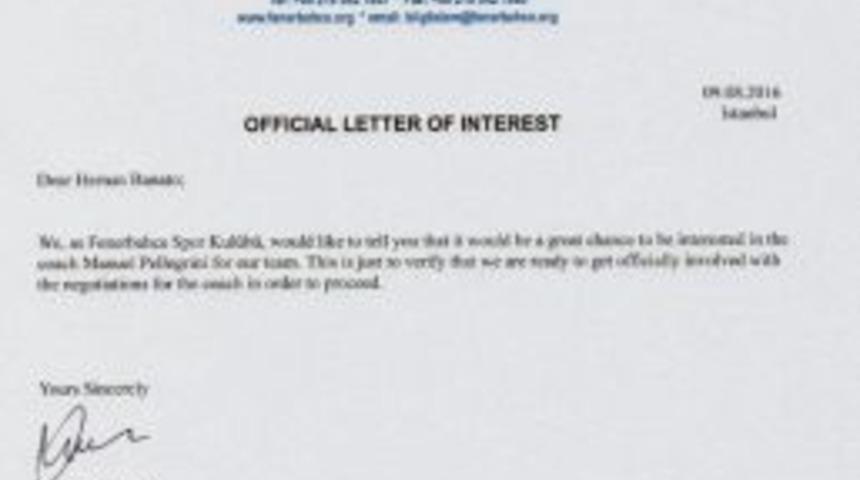 Fenerbah&ccedil;e&rsquo;den Pellegrini A&ccedil;ıklaması