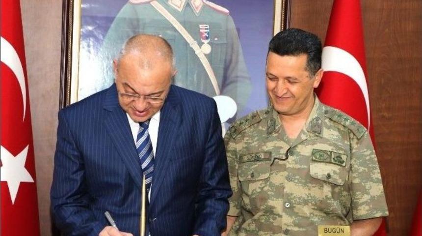 Başkan Erg&uuml;n&rsquo;den Tugay Komutanı G&uuml;ven&ccedil;&rsquo;e Ziyaret