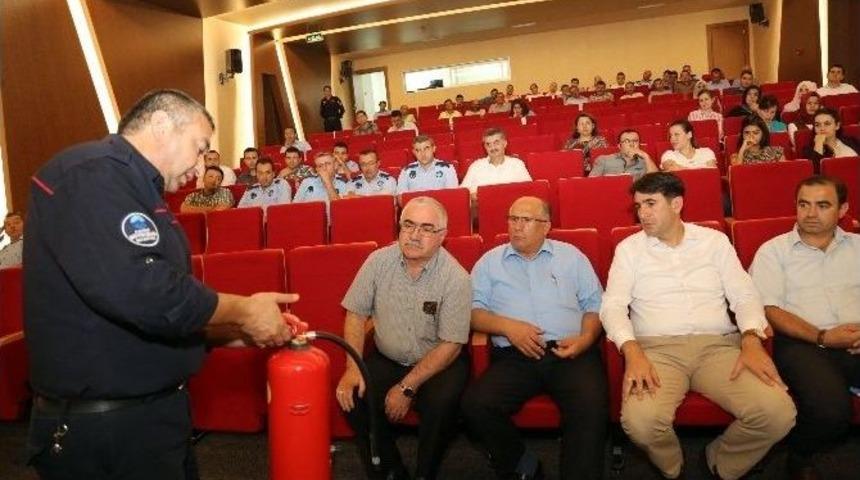 Belediye Personeli Yangın Tatbikatına Katıldı