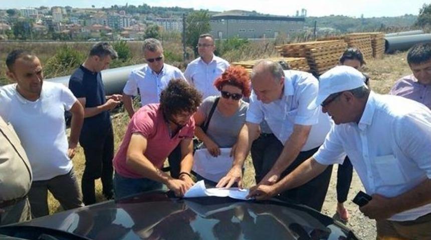 Başa, &Ccedil;erkezk&ouml;y Kanalizasyon Terfi Hattı &Ccedil;alışmalarını Yerinde İnceledi