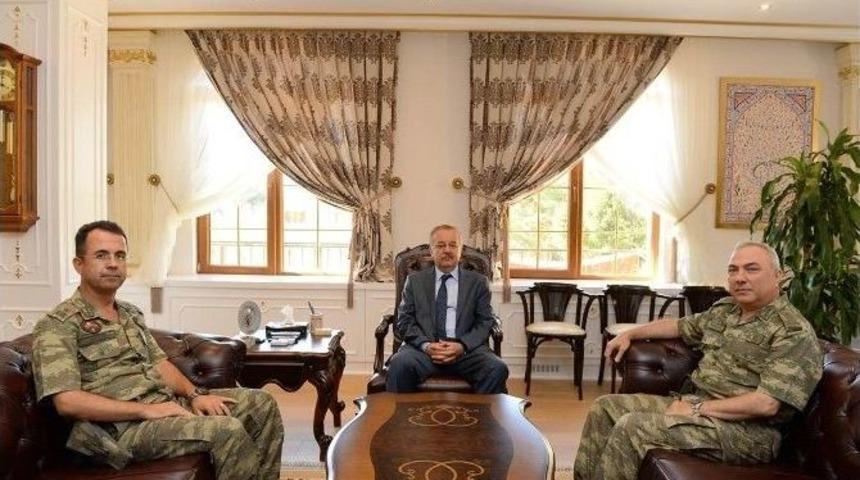 5. Kolordu Komutanı T&uuml;mgeneral Alpaslan&rsquo;dan Edirne Valisi &Ouml;zdemir&rsquo;e Ziyaret
