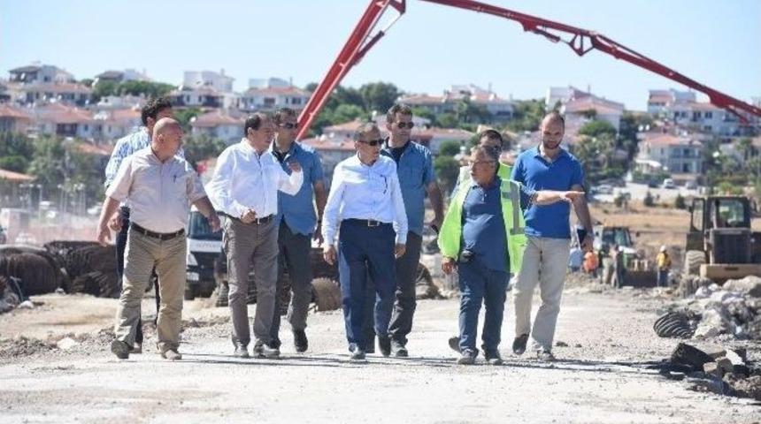 Başkan Uğur Cunda K&ouml;pr&uuml;s&uuml; İnşaatını İnceledi