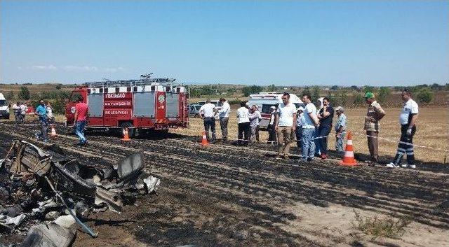 Ergene Kaymakamı Uçak Enkazını İnceledi