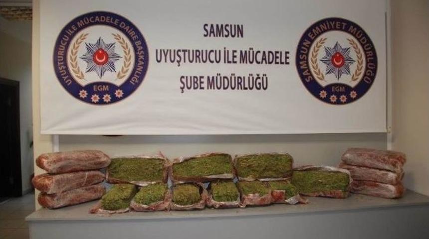 Samsun&rsquo;da Saman Y&uuml;kl&uuml; Kamyonda 70 Kilo Esrar Ele Ge&ccedil;irildi