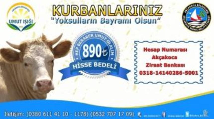 Ak&ccedil;akoca Belediyesi Kurban Bağışlarını Bekliyor