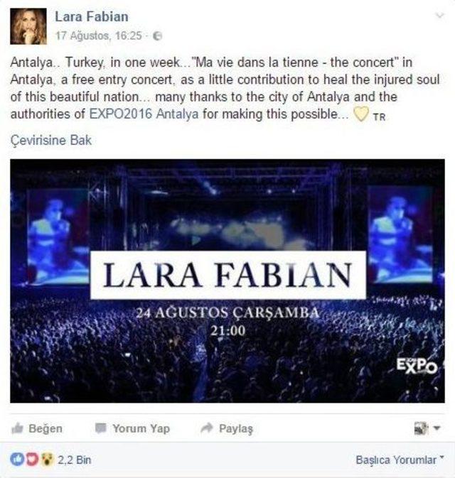 Elton John’dan Sonra Demokrasi Mücadelesine Bir Destek De Lara Fabian’dan Geldi