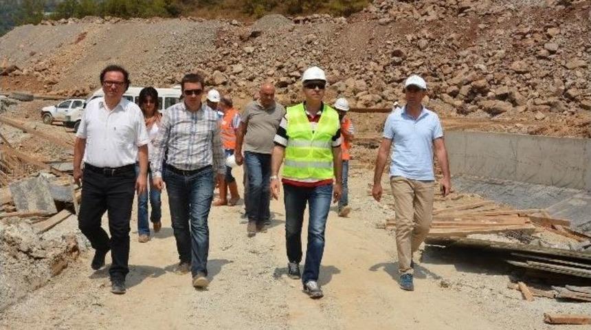 Dsi B&ouml;lge M&uuml;d&uuml;r&uuml; Coşkun, Alanya Yenik&ouml;y Baraj İnşaatını İnceledi