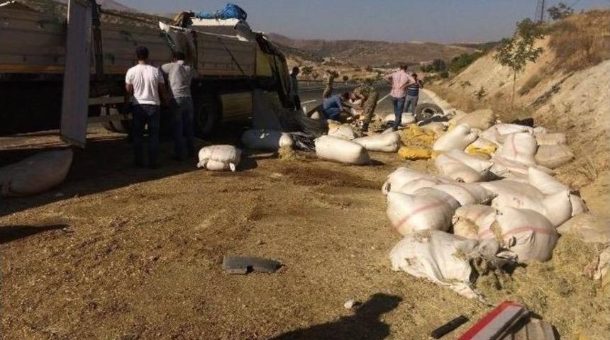 Elazığ&rsquo;da Tır Devrildi: 3 B&uuml;y&uuml;kbaş Havan Telef Oldu