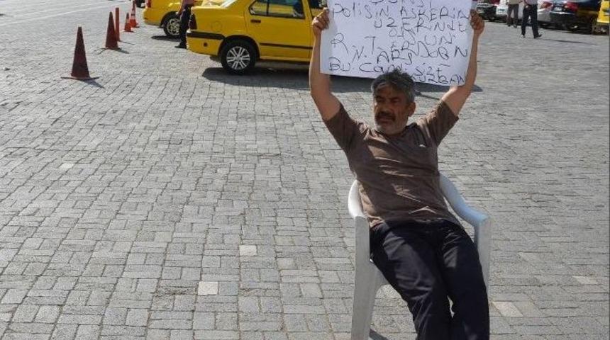 Iğdır&rsquo;da Tek Kişilik Oturma Eylemi