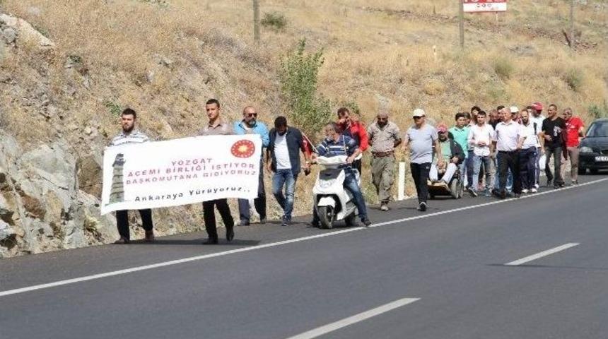 Yozgatlılar, Cumhurbaşkanı Erdoğan&rsquo;dan Acemi Birliği İstemek İ&ccedil;in Yaya Olarak Yola &Ccedil;ıktı